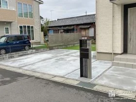 快適な駐車スペースとお子様が遊びやすいお庭を作った外構工事