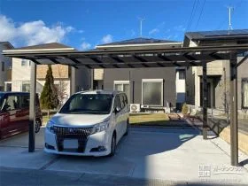 駐車スペースを拡げお車を雨風から守るカーポートを設置した工事