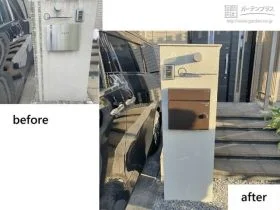 お車の動線にも配慮した機能門柱の設置工事[施工後]