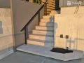 植栽スペースを組み込んだ上質な浮き階段