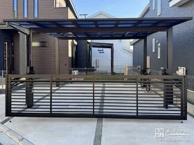 お車に乗ったままリモコンで操作できる便利なカーゲート設置工事