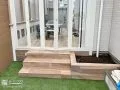 部屋間の移動も安心の段差のないタイルデッキ