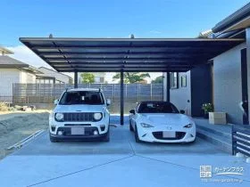 完全後ろ柱タイプでお車の出し入れが快適なカーポート設置工事