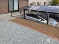 レンガの植栽スペースがアクセントとなったお庭の雑草対策工事