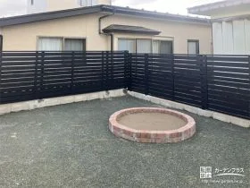 レンガで施工した砂場が可愛らしいアクセントとなったお庭工事