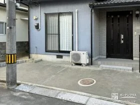 土のままの庭にコンクリートを打ち快適な駐車スペースにした工事