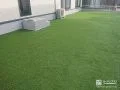 雑草対策に防草シートと人工芝を敷いたお子様にも優しいお庭工事
