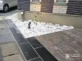 ゴロタ石と白砂利で雑草を防ぎつつ玄関周りを明るくした工事