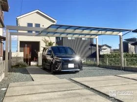 梁延長タイプでお車を出し入れしやすいカーポートの設置工事