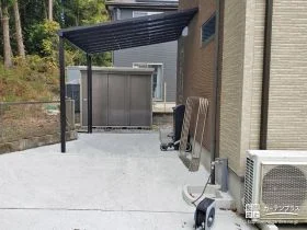 裏庭にコンクリートを打ち快適に活用できるようにした工事