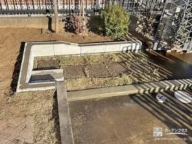 雨水の侵入を防止するコンクリートブロックの土留め[施工後]