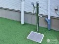 シャワー付きでお湯も出る立水栓の設置とお庭の雑草対策工事