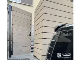 高低差のあるお庭からの転落事故を防止するフェンスと門扉[施工後]