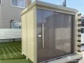 シックなブラウンカラーがお庭に馴染む物置