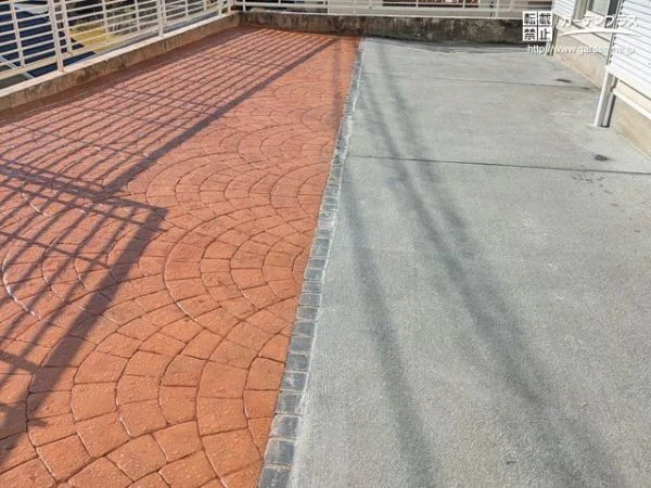 石畳のような美しい模様をプラスしたお庭の雑草対策工事