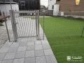 可愛くて機能的なインターロッキングテラスが映えるドッグラン工事