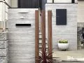 RC杉板タイルが映えるツイン門柱のリフォーム工事