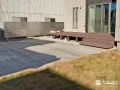 ご家族でスポーツを楽しめるコンクリートテラスのあるお庭工事
