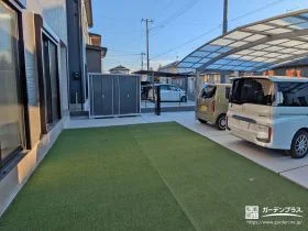 1年を通して緑を楽しめる人工芝のお庭[施工後]