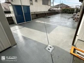 管理しやすいコンクリート仕上げのすっきりとしたお庭へ[施工後]
