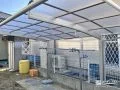 ゆとりあるテラス屋根で家事がしやすいお庭へ