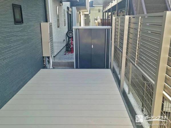 デッキを設置することでお庭空間を有効活用できるようにした工事