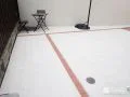 コンクリートにインターロッキング目地を入れ彩りをプラス