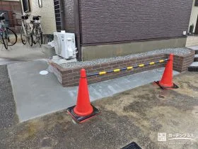 花壇を小さくして駐車スペースを確保する拡張リフォーム工事