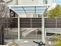 植栽スぺースにコンクリートを打ち駐輪スペースにした工事