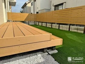 ウッドデッキと人工芝でつくる家族の時間が自然と増えるお庭工事