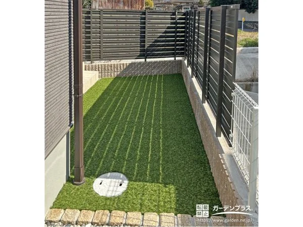 緑豊かで境界のフェンスでプライベート性も向上したお庭工事