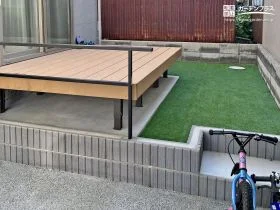 移動もスムーズになるステップ付きの土留め[施工後]