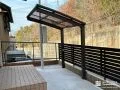 R型の屋根がお住まいに馴染むサイクルポート設置工事