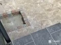 ピンコロ石で囲んだナチュラルで可愛らしいガーデンパン