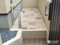 温かみのある色合いのインターロッキングで雑草対策をした工事