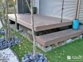 お庭全体に緑鮮やな人工芝を敷設し雑草の発生を防止した工事