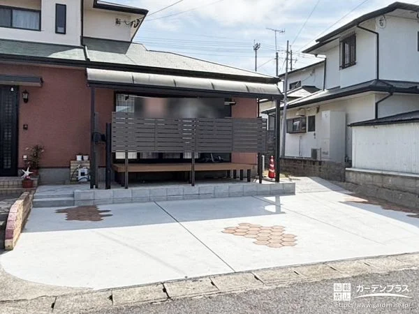 駐車スペースの施工とお子様にも安心なウッドデッキの設置工事