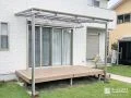 既存のデッキの頭上にテラス屋根を取り付け利便性を向上した工事
