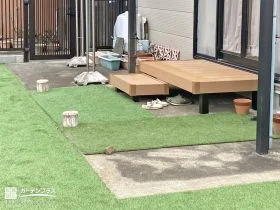 わんちゃんも家族も快適に。濡れ縁からウッドデッキへリフォーム[施工後]