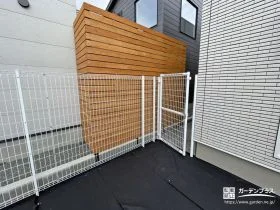開放的なメッシュ囲いで安心感のあるお庭[施工後]