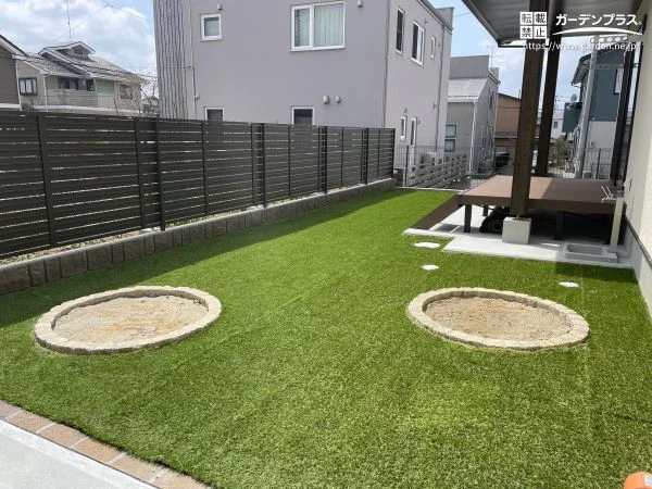 季節の草花や小さな果樹を植えられるサークル花壇