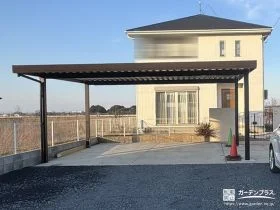 2台のお車をカバーできるフラット屋根のカーポート設置工事