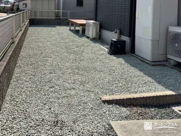 雑草の悩みを軽減しお子様にも安心なお庭周りに整備した工事