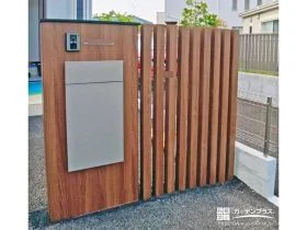 視線を緩やかにカットするスタイリッシュな機能門柱設置工事