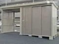 敷地にぴったりフィットする物置兼駐輪スペース