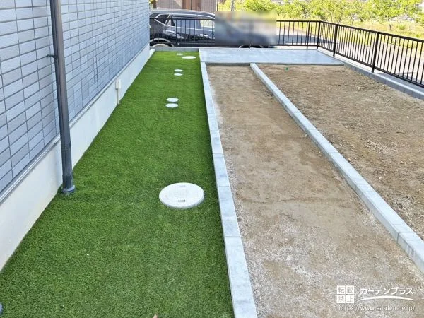 これから植栽を植えてお楽しみいただけるスペースを設けた工事