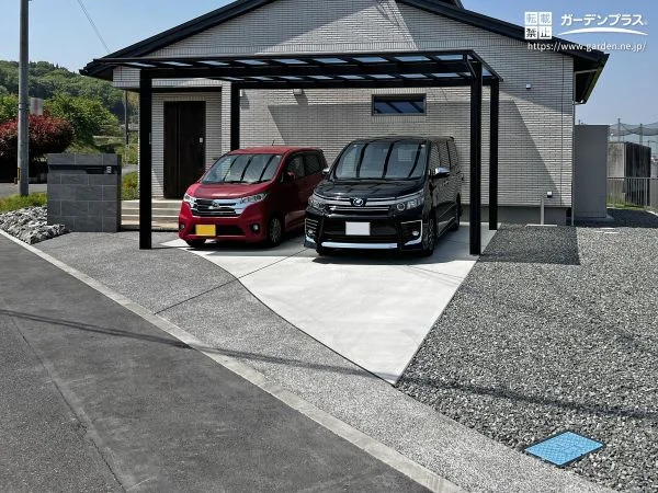 グレーを基調にした統一感あるモダンな新築外構