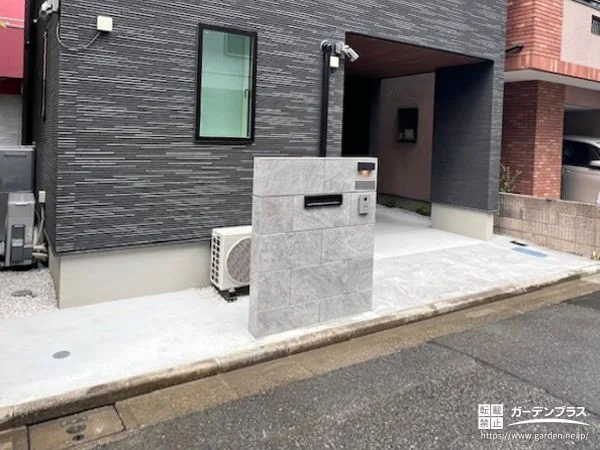 スタイリッシュな門柱と白砂利で魅せるモダンなお庭周り工事