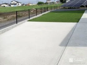 お掃除をしやすい土間コンクリートのお庭[施工後]