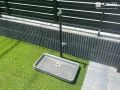 お庭に設置した立水栓。庭掃除に活躍してくれます